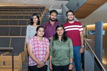 Image of five summer interns from Amrita